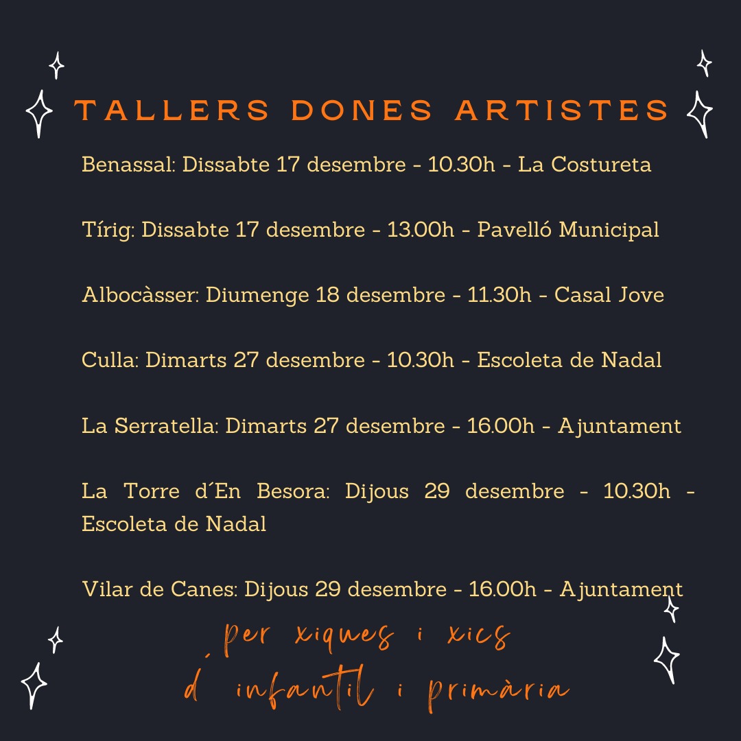 Cartell tallers dones artistes